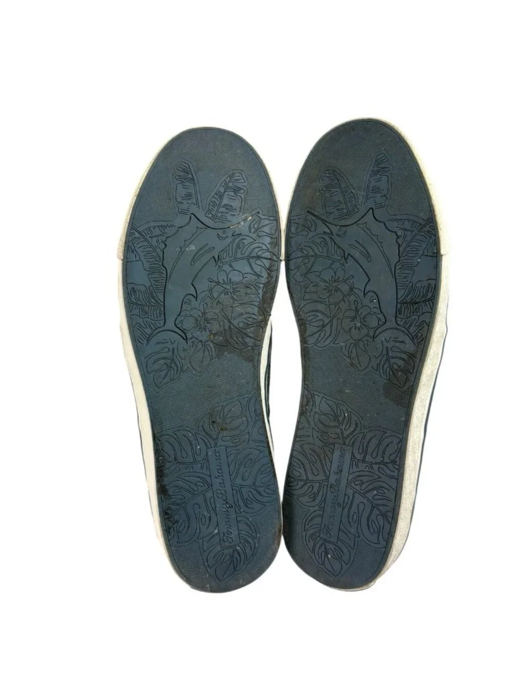 *Tommy Bahama Stripes Lace Up Boat Shoes Mens Size 8 Blue Fabric Comfort Loafer